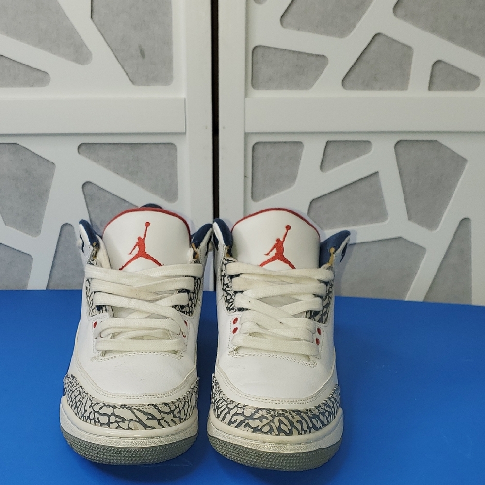 Jordan Kids White and Red Sneakers with Gray Accents